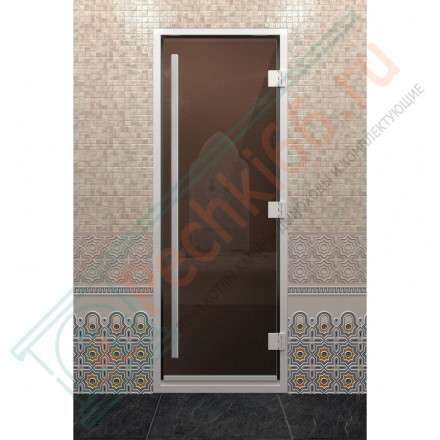 Стеклянная дверь DoorWood «Хамам Престиж Бронза» 210х70 см