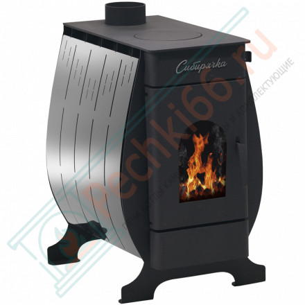 Отопительная печь Сибирячка 6 с кожухом из нержавеющей стали (НМК)