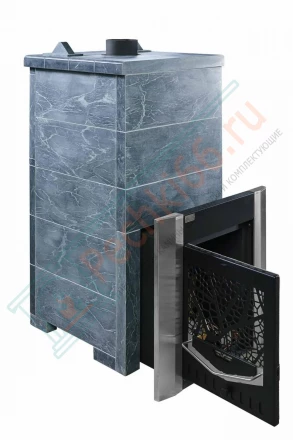Газовая банная печь № 06-ГТ 80 в облицовке из талькохлорита (Тройка) до 80 м3
