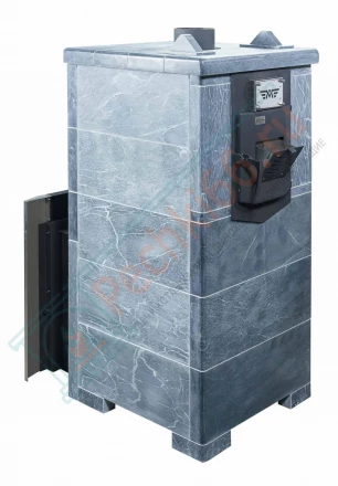 Газовая банная печь № 06-ГТ 80 в облицовке из талькохлорита (Тройка) до 80 м3