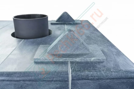 Газовая банная печь № 06-ГТ 80 в облицовке из талькохлорита (Тройка) до 80 м3