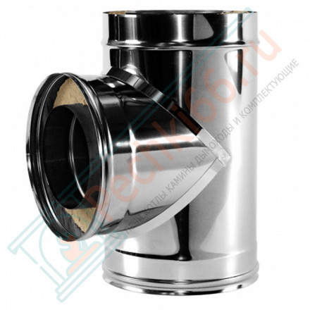 Тройник 90° V50R с изол (AISI-321/0,8-AISI-304/0,5) d-120/220 (Вулкан-Cerablanket)