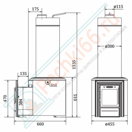 Печь для бани Скоропарка 3 Inox Люмина Б черная бронза (T.M.F)
