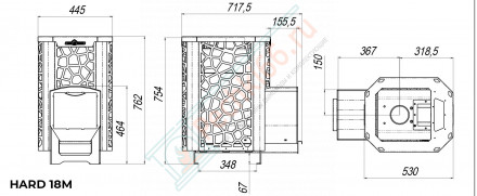 Печь для бани Hard 30M Хохлома Панорама (Сталь-Мастер)