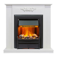 Каминокомплект Lumsden - Белый дуб с электроочагом Brookline Black