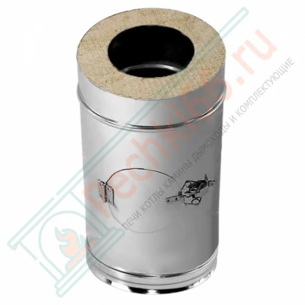 Труба V50R с лючком ревизии с изол L=500 (AISI-310S/0,8-AISI-304/0,5) d-115/215 (Вулкан-Cerablanket)