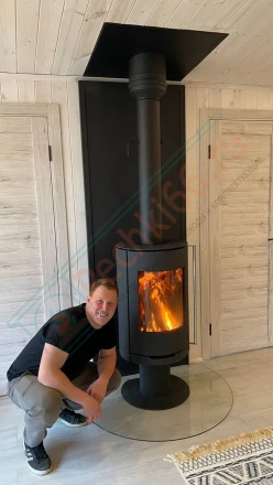 Печь камин Астов R1 на ноге под ключ (монтаж 05.2023)