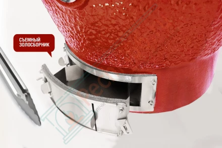 Керамический гриль CFG CHEF, 61 СМ / 24 дюйма (красный) в комплекте с модулем для гриля со столиками (Start Grill)