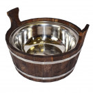 Шайка двуручная 15л. с нержавеющей вставкой, Дуб в темном (Woodson)