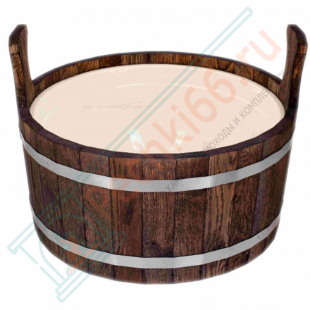 Шайка двуручная 12л. с пластмассовой вставкой, Дуб в темном (Woodson)