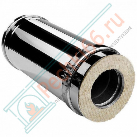 Сэндвич труба V50R с изол L=500 (AISI-321/0,5-ОЦИНК-RAL/0,5) d-115/215 (Вулкан)