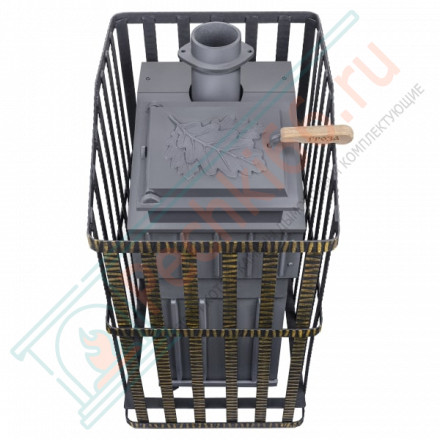 Печь Гефест Гроза Ураган 24 П, закрытая каменка, до 24 м3