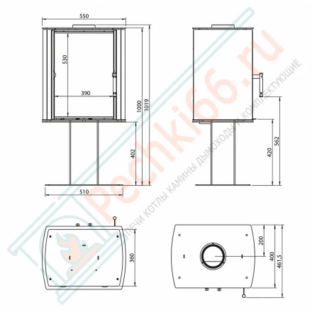 Печь камин Sovetnik (Aston) 6,5 кВт