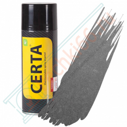 Термостойкая краска аэрозоль 0,52л, серебристый, +650°С (Certa)