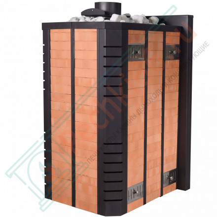 Дровяная банная печь МП-30 с парогенератором, в кирпичной облицовке (Тройка) до 30м3
