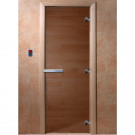 Дверь стеклянная для бани, бронза прозрачная, 2000х900 (DoorWood)