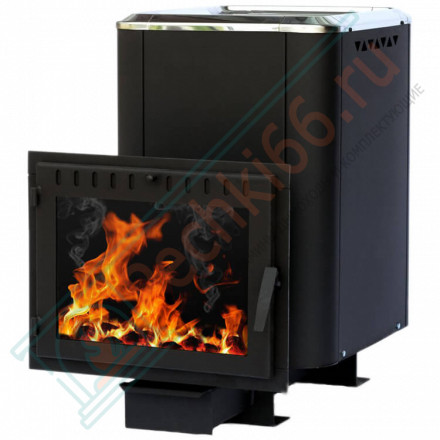 Чугунная банная печь Сибирь-20, конвекционная, с панорамной дверцей (НМК)