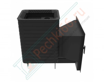 Печь для бани Флагман 24, каминная дверца (Березка)