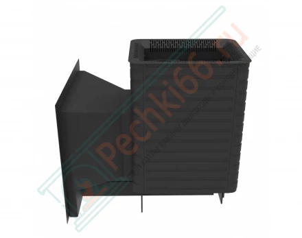 Печь для бани Флагман 24, каминная дверца (Березка)