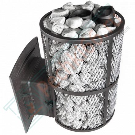 Печь банная «Атмосфера XL+» усиленная каменка, сетка нержавейка (ProMetall)