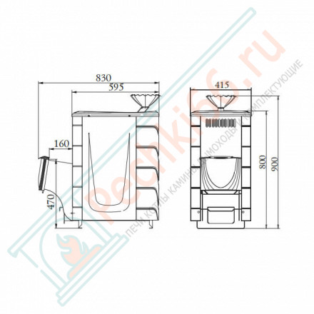 Печь для бани Гейзер 2014 Inox ДН ЗК антрацит (T.M.F) до 18 м3