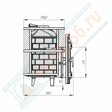 Печь банная «Атмосфера L КТТ» комбинированная Окаменевшее дерево наборное (ProMetall)