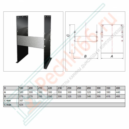 Основание напольное для опоры с изол V50R (ОЦИНК-RAL/1,5) d-200/300 (Вулкан)