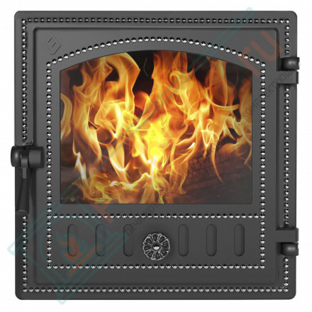 Дверца каминная чугунная 280, антрацит (Везувий)