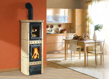 Печь-камин Gaia Forno, цвет бордовый (La Nordica)