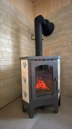 Печь-камин ЭкоКамин Бавария Угловая Незабудка, с плитой под ключ (монтаж 14.05.2017)