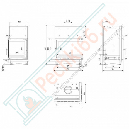 Стальная топка ZUZIA/PW/BP/15/BS/W/DECO (Kratki)