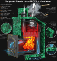 Чугунная печь для бани Гроза 24 (П2) (ТехноЛит)