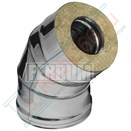 Сэндвич колено 45° (НЕРЖ-430/0,8-ОЦИНК/0,5) d-150/210 (Ferrum HF-Z)