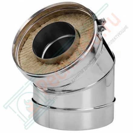 Отвод 45° V50R с изол (AISI-321/0,8-AISI-304/0,5) d-120/220 (Вулкан)