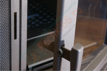 Печь для бани Атмосфера L+, усиленная каменка, комбинированная облицовка Окаменевшее дерево (ProMetall)