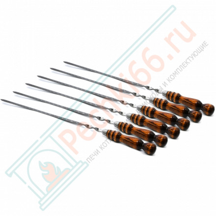 Комплект 6 шампуров из нерж. ст 3 мм. с д/р, (400х12х3 мм)