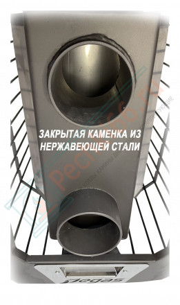 Банная печь Пегас-16 сетка, панорама, закрытая каменка (Pegas)