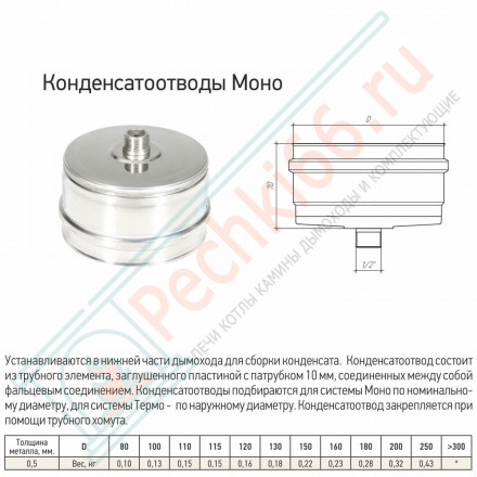 Конденсатоотвод моно КМ-Р (316-0.5) d-100 (ТиС Промо)