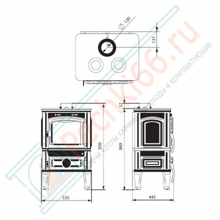Чугунная печь-камин Magma CooK (Ferguss) до 240 м3
