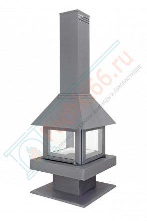 Камин Эклипс островной 4D графит (ЭкоКамин)
