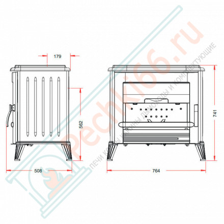 Печь-камин LE MODENA графит (INVICTA)