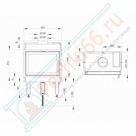Каминная топка N-20F Exclusive, цвет - черный (Nordpies)