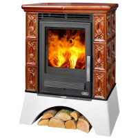 Кафельная печь Helvetia KP, металлический цоколь, 2-цвета (ABX)