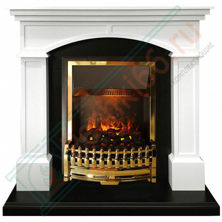 Каминокомплект Langford - Белый с черным с электрическим очагом Atherton