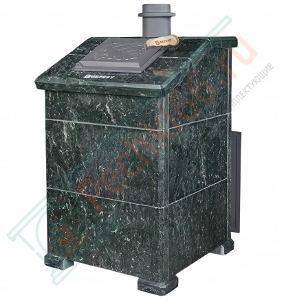 Печь для бани Гефест Гром 50 (П2) в облицовке Президент 1200/40 Серпентинит (ТехноЛит)