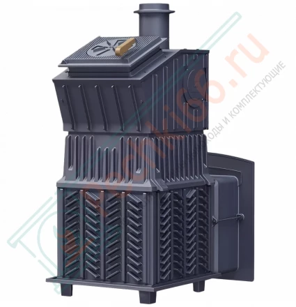 Печь для бани Гефест Гром 50 (П2) в облицовке Президент 1200/40 Серпентинит (ТехноЛит)