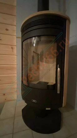 Печь-камин ABX Arktis 8 поворотный, черный, песчаник под ключ (монтаж 12.2020)