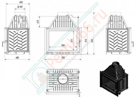 Чугунная топка Zuzia 700 (Kratki)
