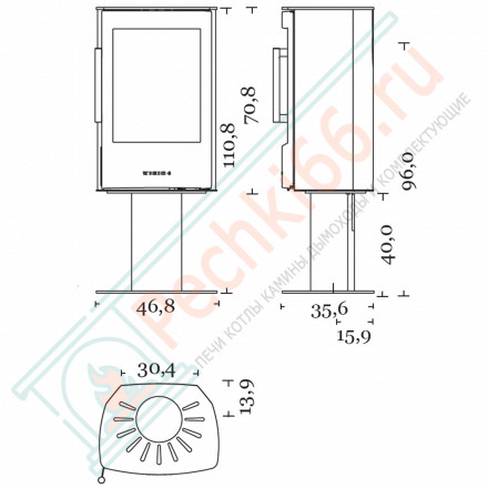 Печь Miro 2 на пьедестале (Wiking)