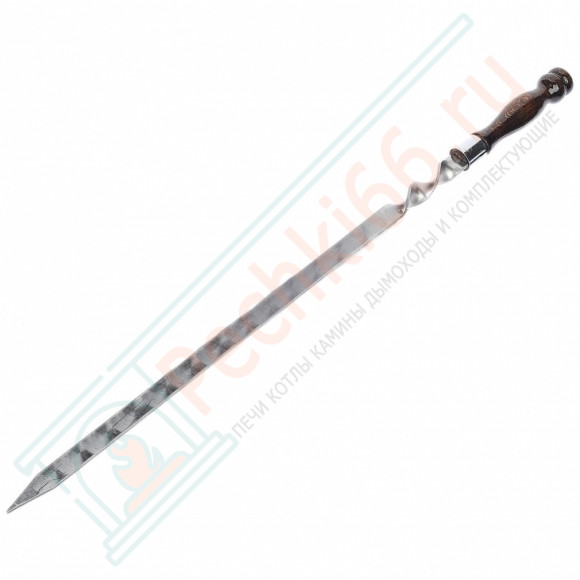Шампур для люля-кебаб с деревянной ручкой, нерж. ст (600х20х3 мм)